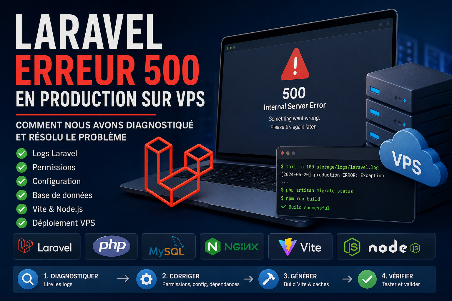 Déployer une application Laravel sur un VPS : résoudre les erreurs 500, CSRF et Vite en production